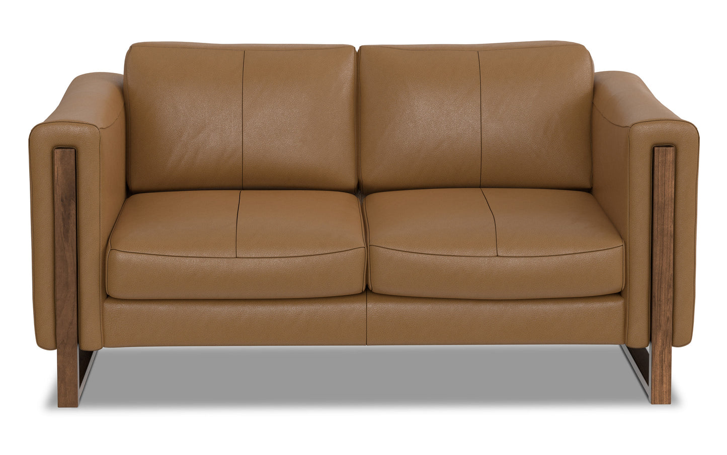 Butternut Brown Genuine Leather | Richard 63 inch Loveseat in Genuine Leather