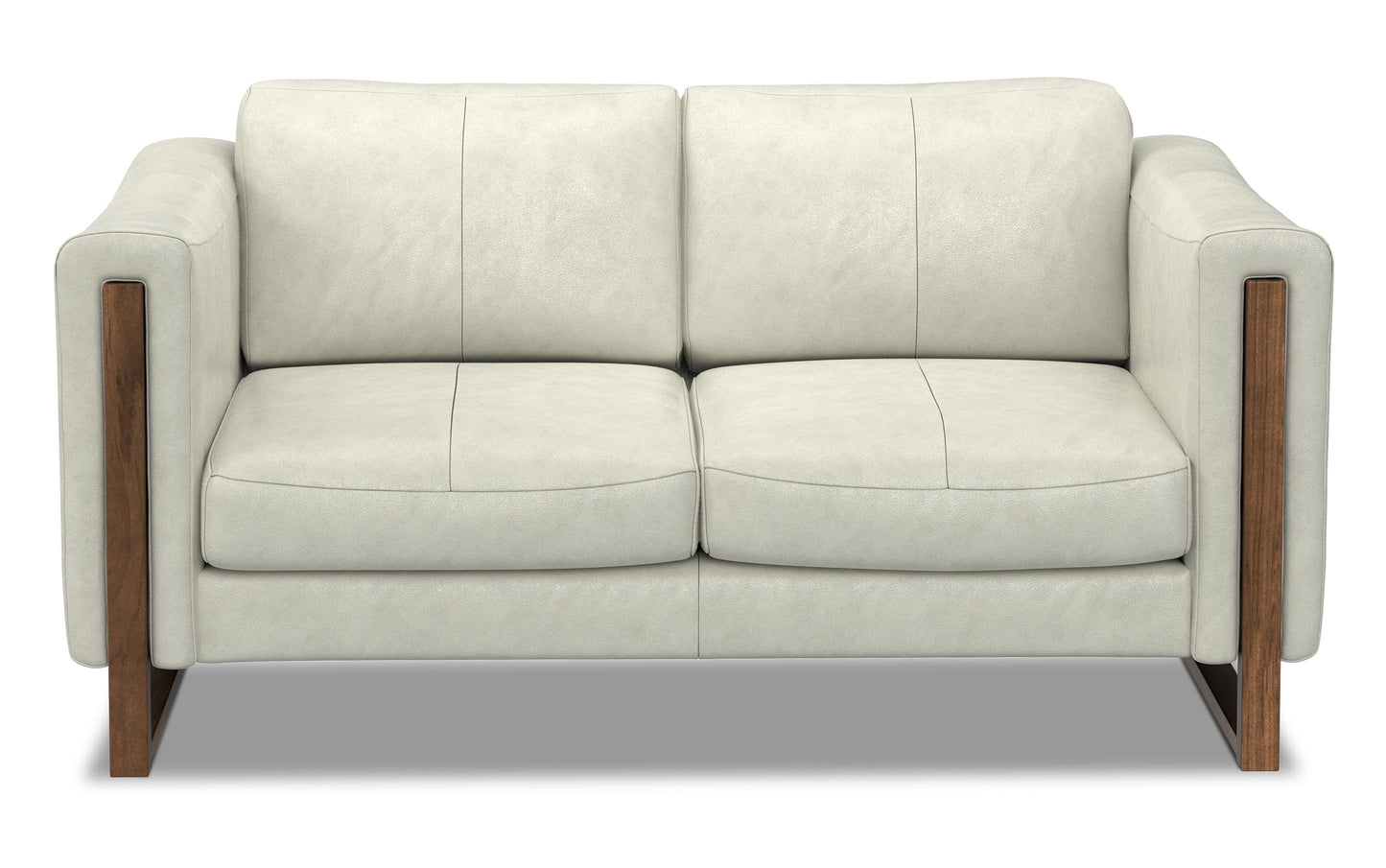 Light Smoke Grey Genuine Leather | Richard 63 inch Loveseat in Genuine Leather