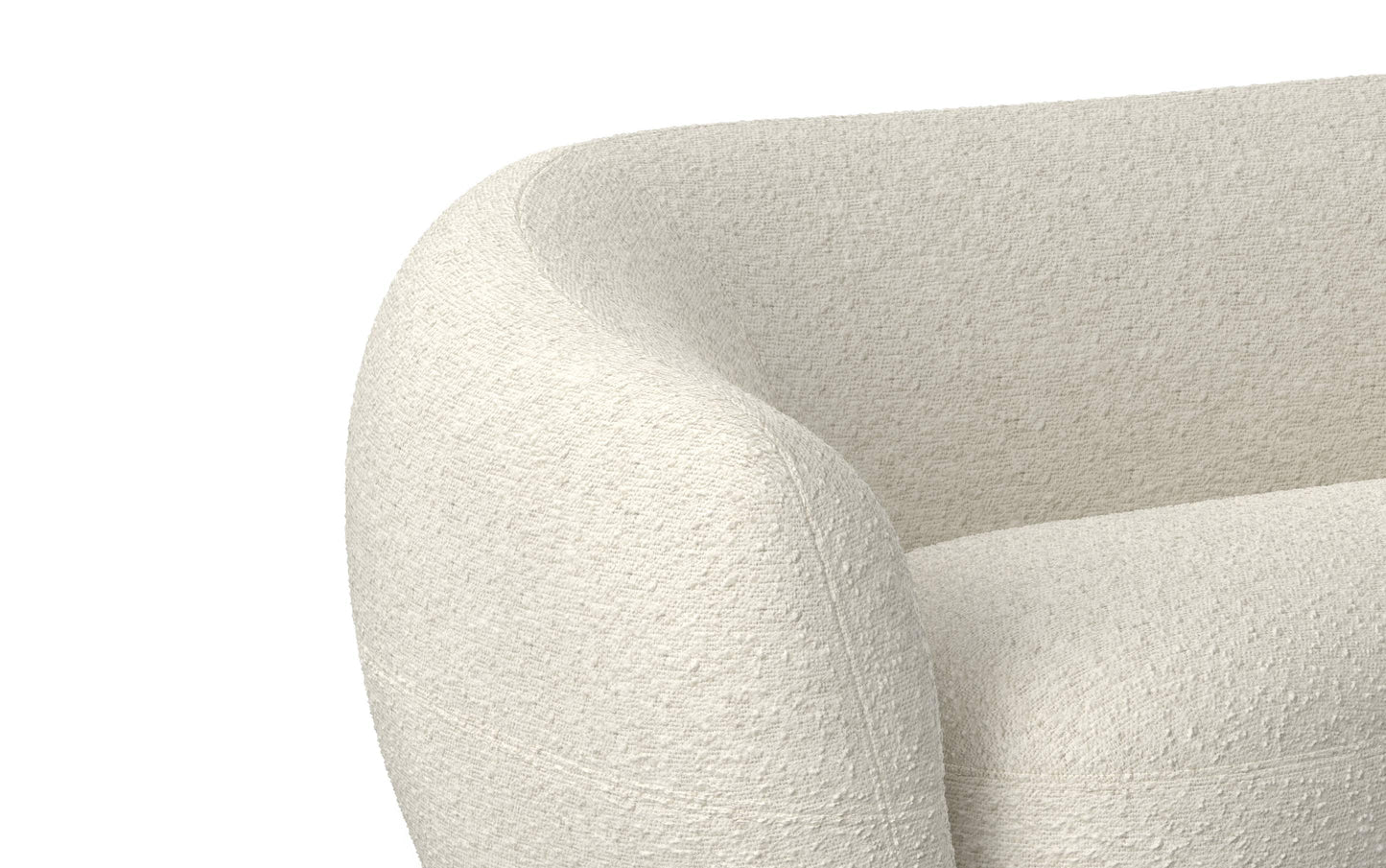 Vanilla Cream Boucle Performance Fabric | Sherri 69 inch Loveseat in Boucle Performance Fabric