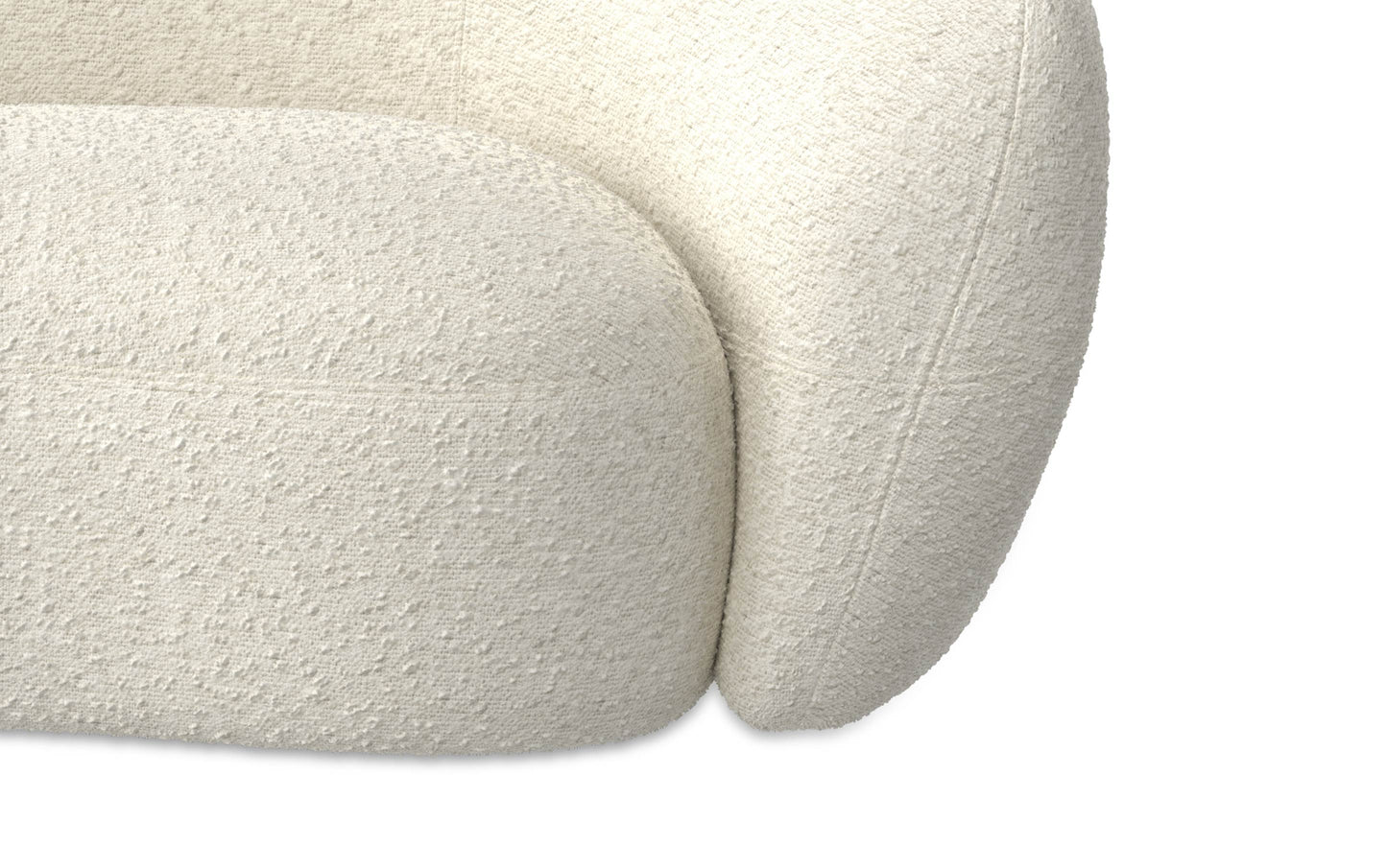 Vanilla Cream Boucle Performance Fabric | Sherri 69 inch Loveseat in Boucle Performance Fabric
