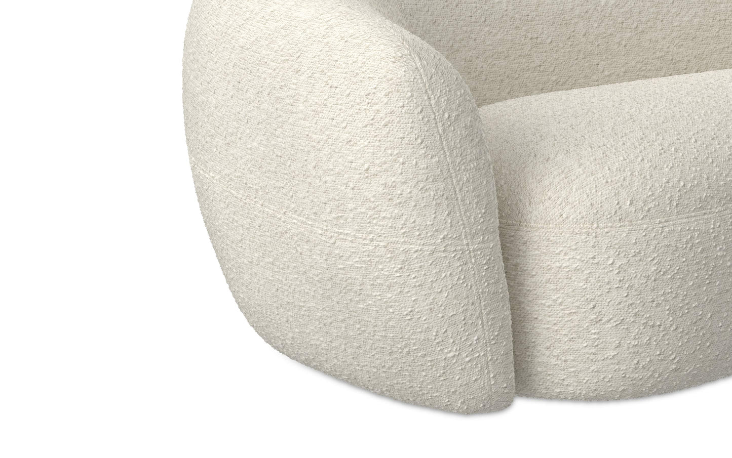 Vanilla Cream Boucle Performance Fabric | Sherri 69 inch Loveseat in Boucle Performance Fabric