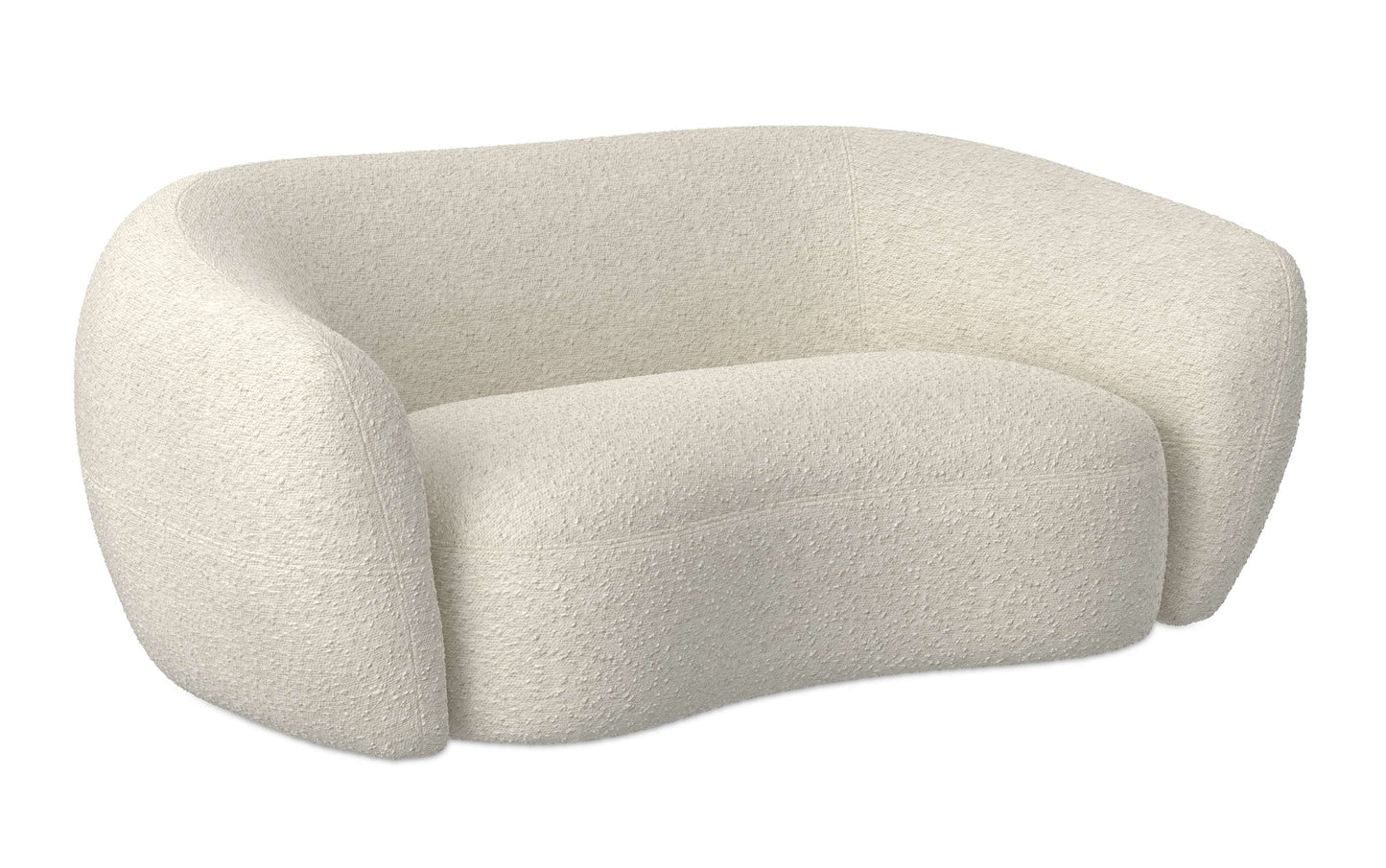 Vanilla Cream Boucle Performance Fabric | Sherri 69 inch Loveseat in Boucle Performance Fabric