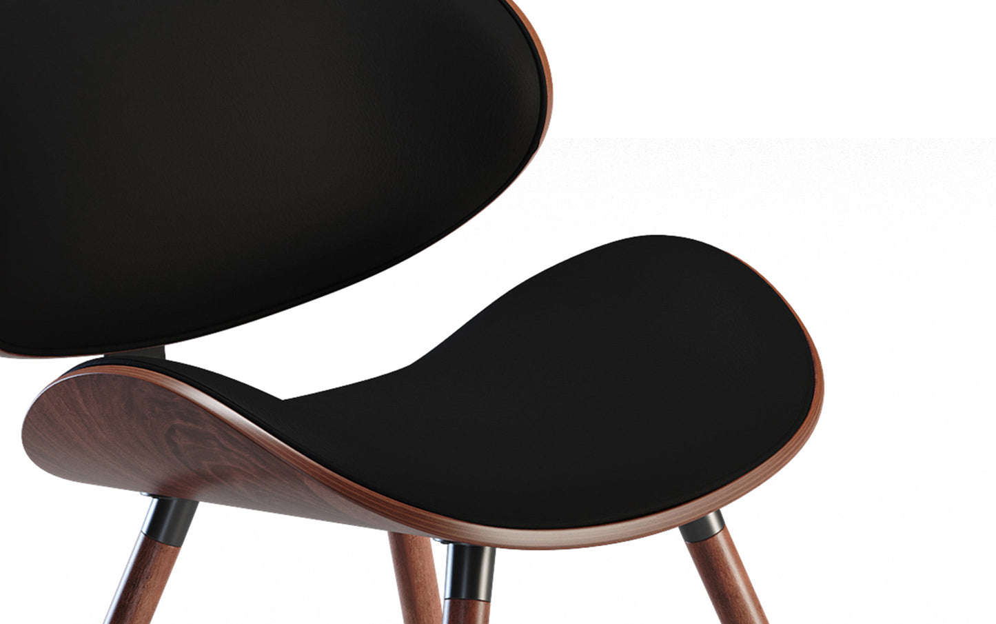 Black Vegan Leather | Marana / Draper 5-Piece Dining Set