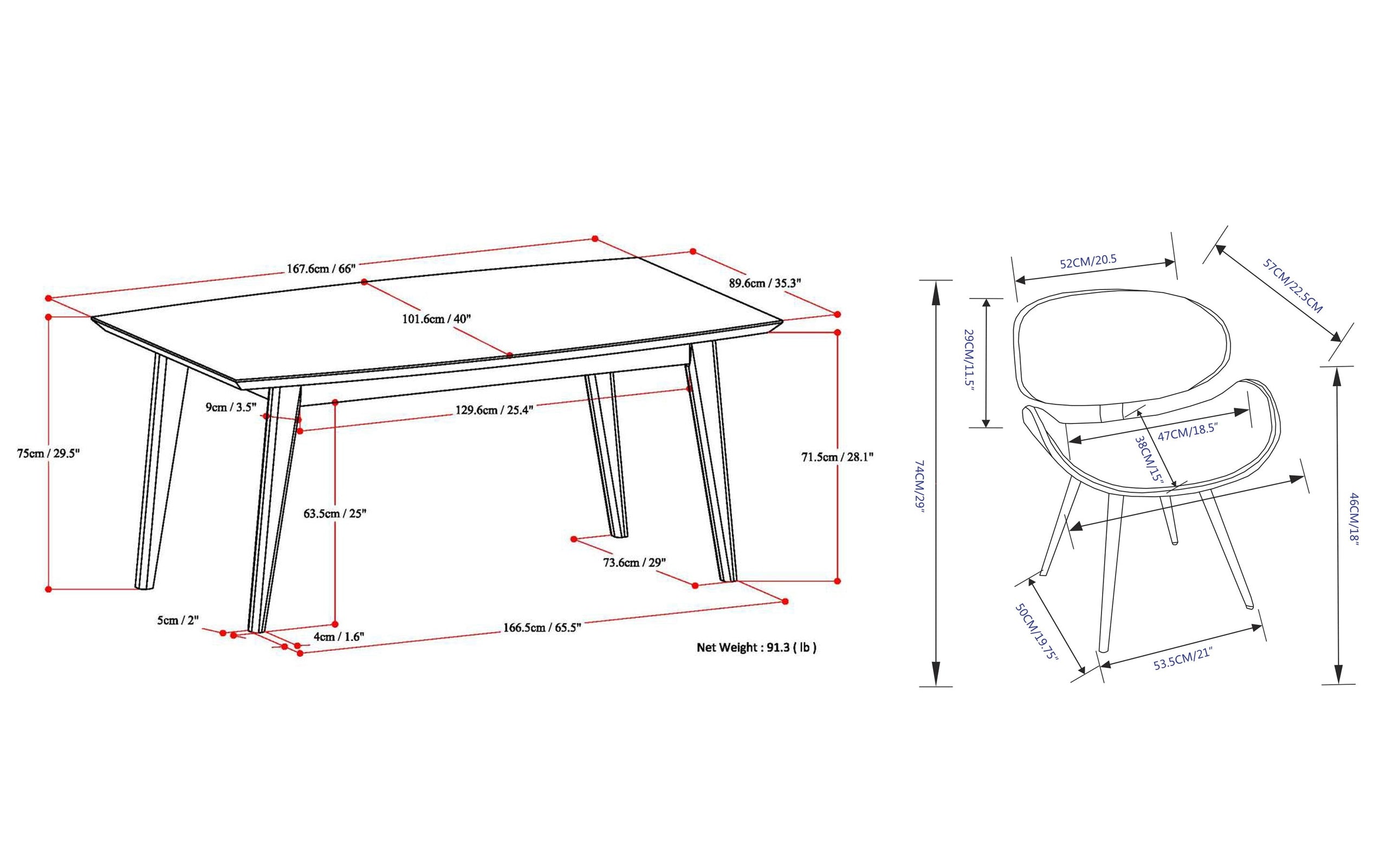 Black Vegan Leather | Marana / Draper 7-Piece Dining Set