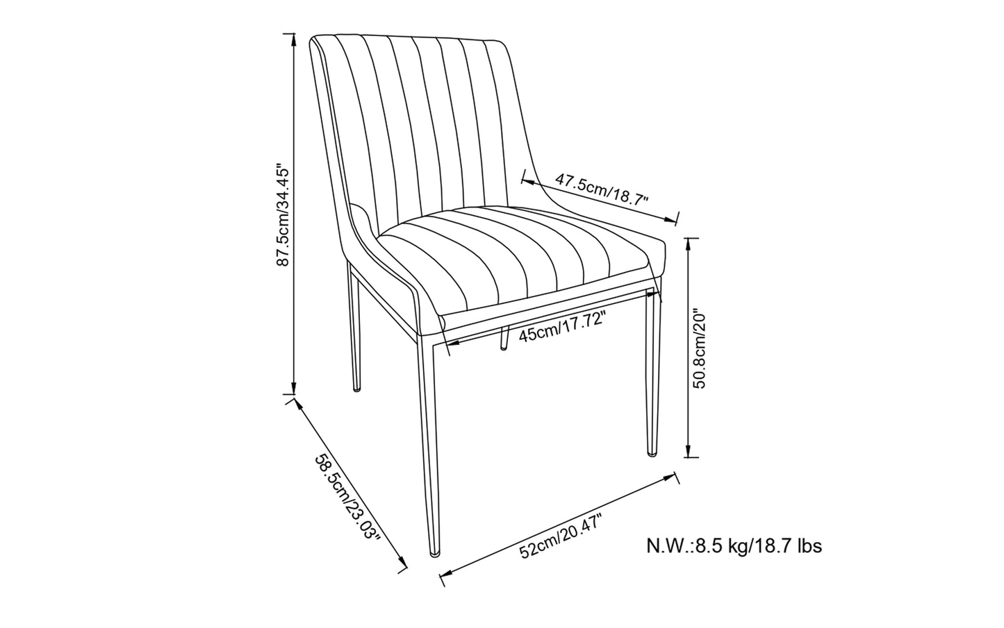 Melody Dining Chair (Set of 2) in Distressed Vegan Leather