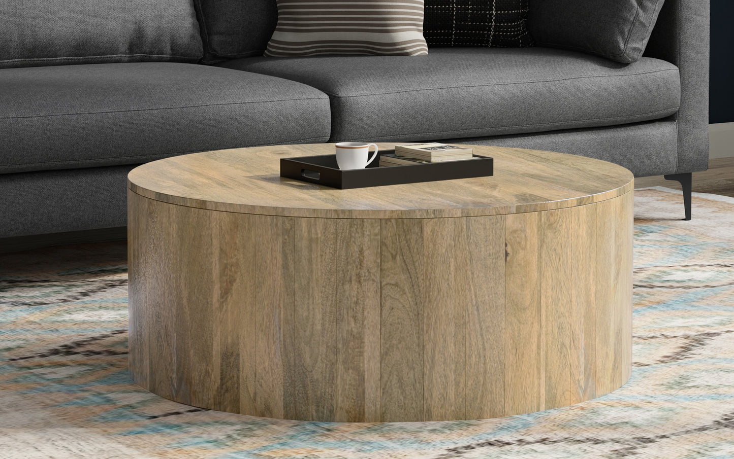 Millbury Drum Coffee Table in Mango