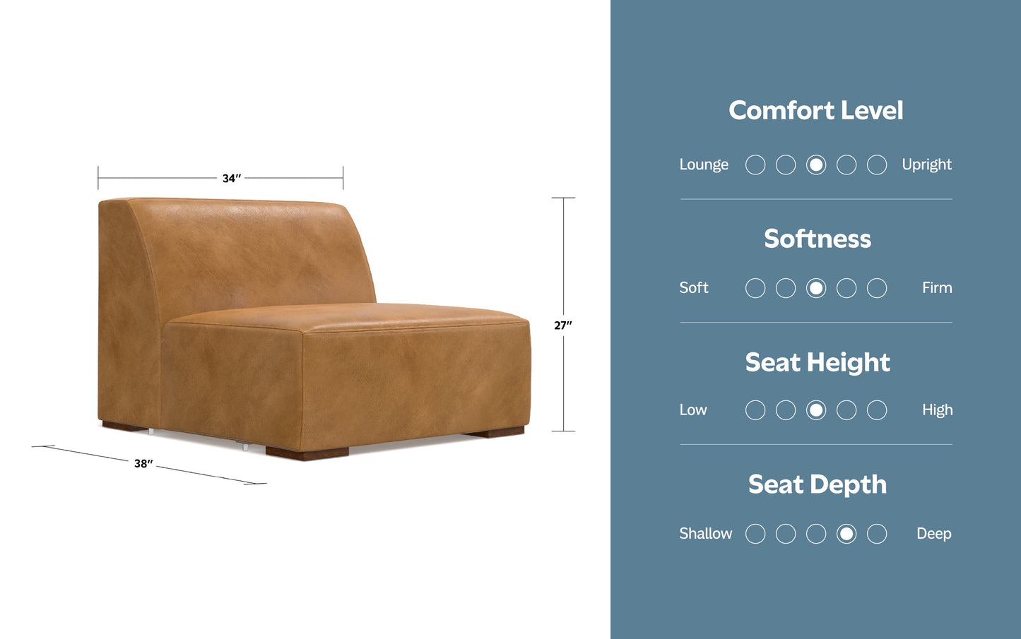 Sienna Genuine Leather | Rex Center Module in Genuine Leather