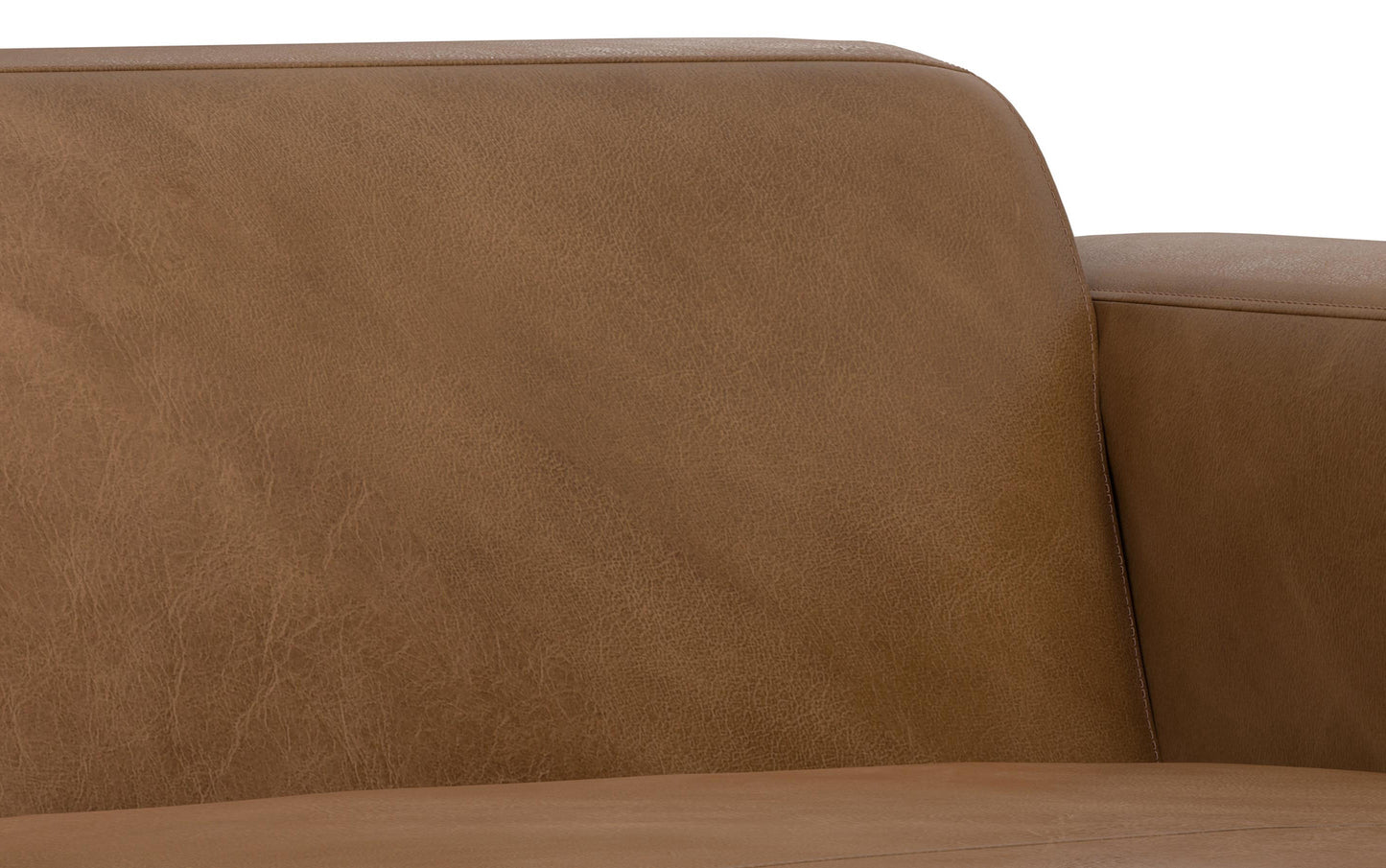 Caramel Brown Genuine Leather | Rex Right Chaise Module in Genuine Leather