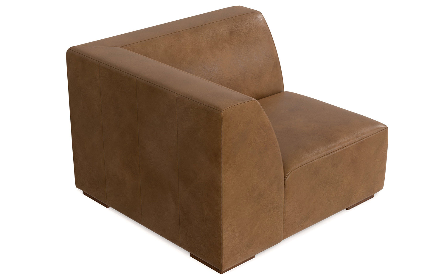 Caramel Brown Genuine Leather | Rex Corner Module in Genuine Leather