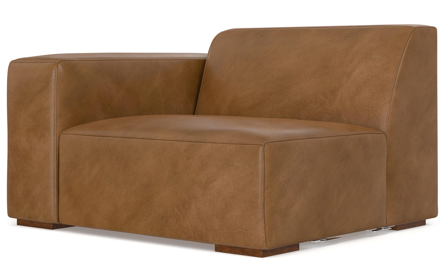 Caramel Brown Genuine Leather | Rex Left Arm Module in Genuine Leather