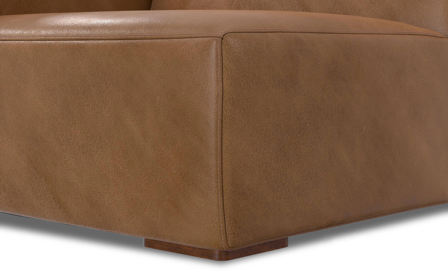Caramel Brown Genuine Leather | Rex Left Arm Module in Genuine Leather