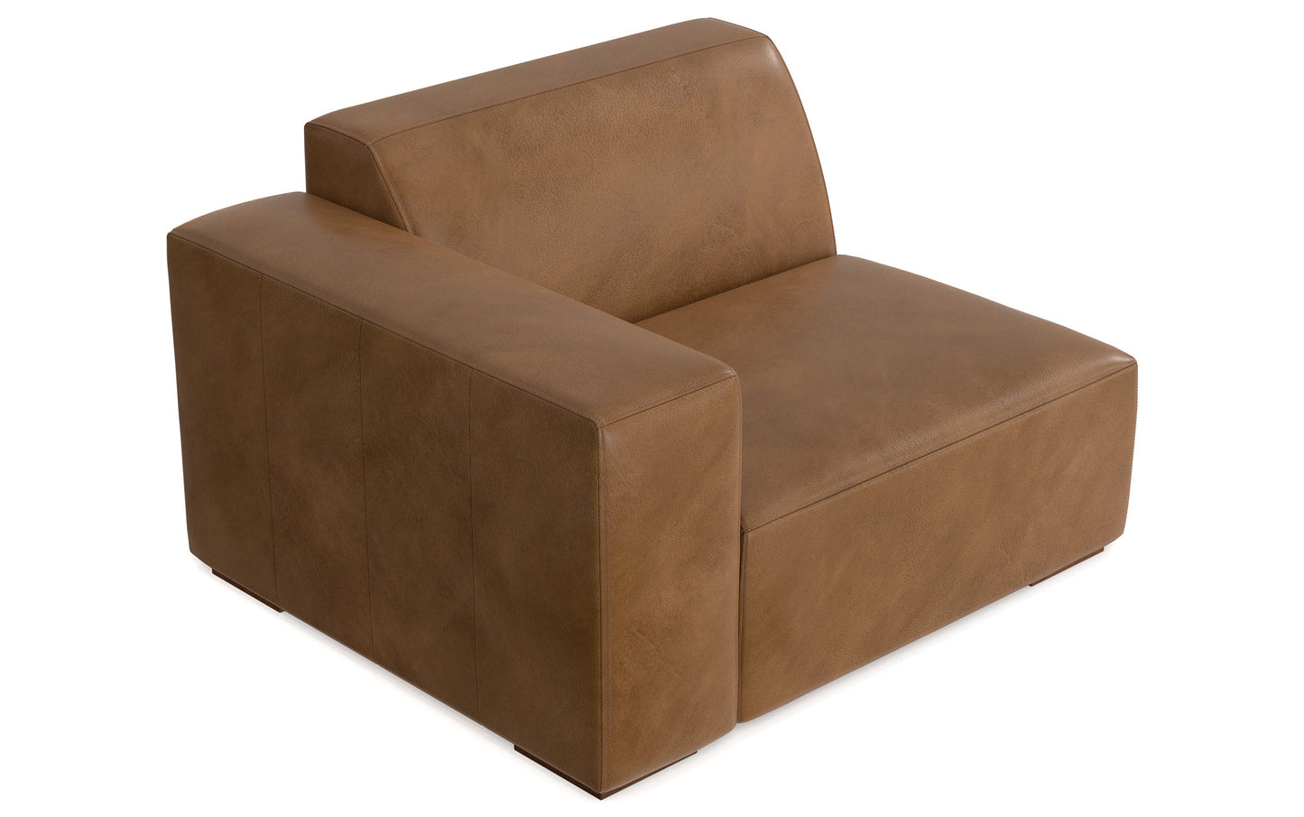 Caramel Brown Genuine Leather | Rex Left Arm Module in Genuine Leather