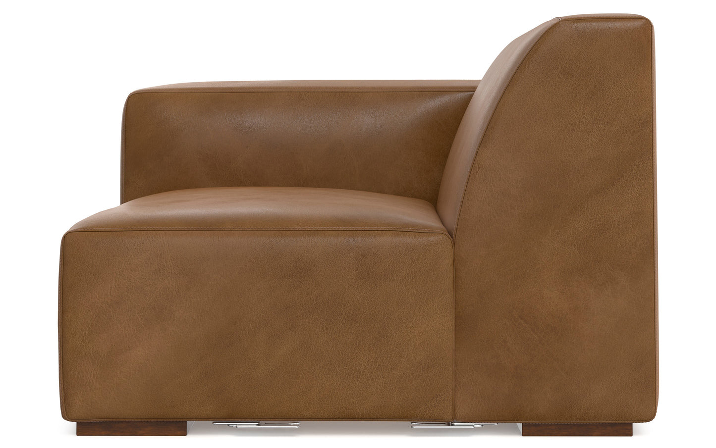 Caramel Brown Genuine Leather | Rex Left Arm Module in Genuine Leather
