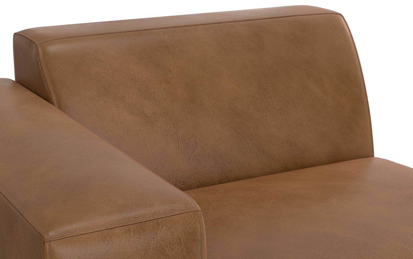 Caramel Brown Genuine Leather | Rex Left Arm Module in Genuine Leather