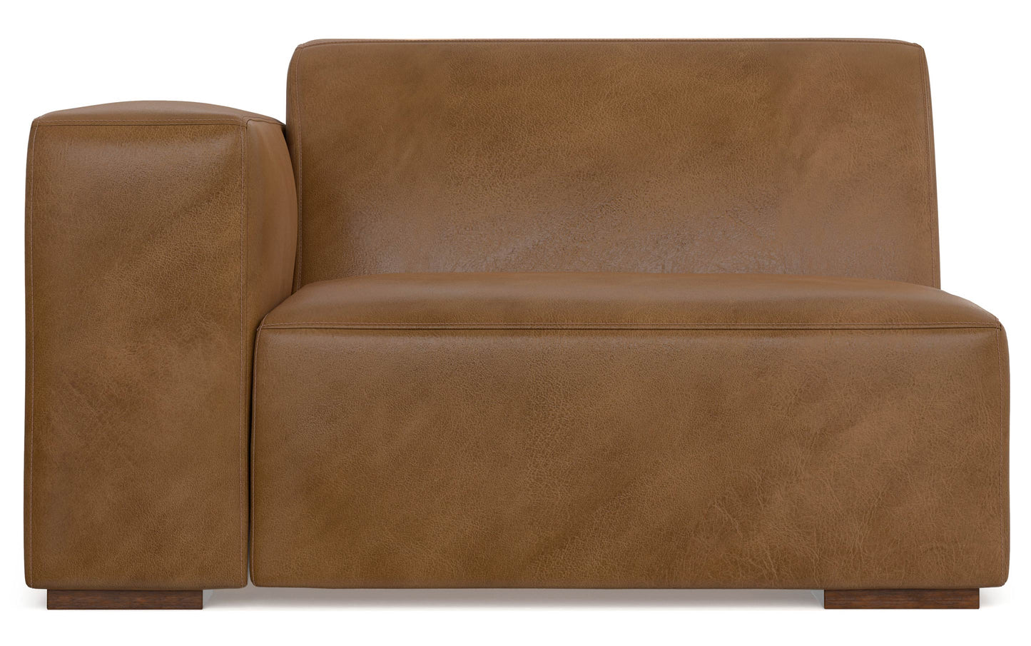 Caramel Brown Genuine Leather | Rex Left Arm Module in Genuine Leather