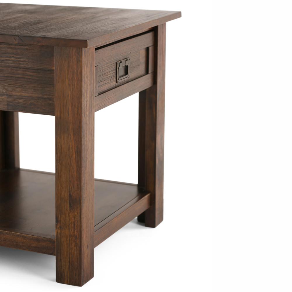 Distressed Charcoal Brown | Monroe End Side Table