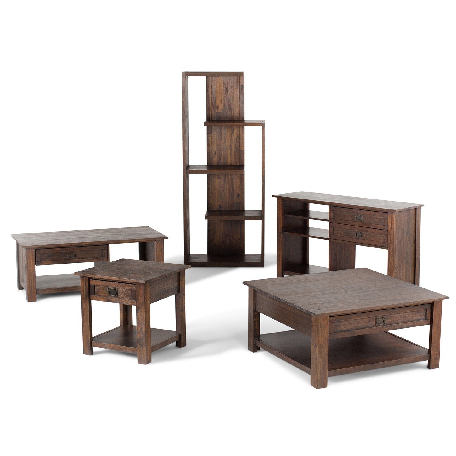 Distressed Charcoal Brown | Monroe End Side Table