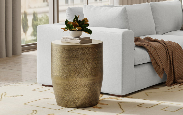 Johnsen 18 inch Cross Hatch Pattern Accent Table