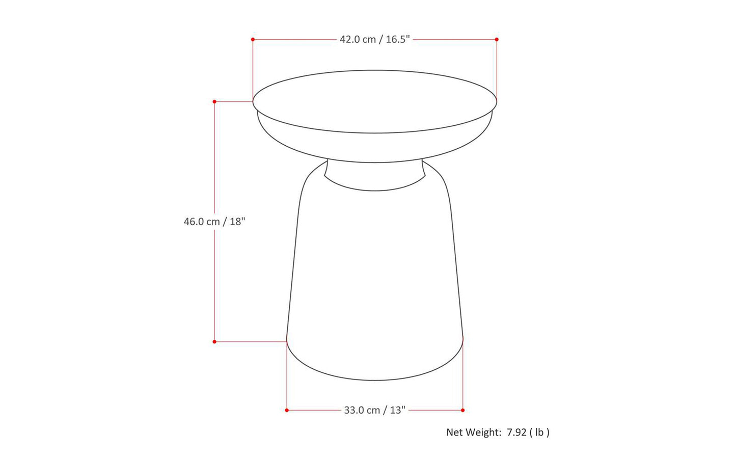 Toby 17 inch Metal Accent Table
