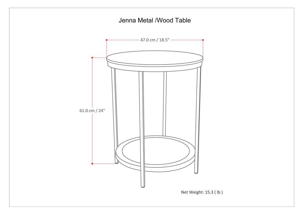 Dark Brown Gold | Jenna Round Side Table