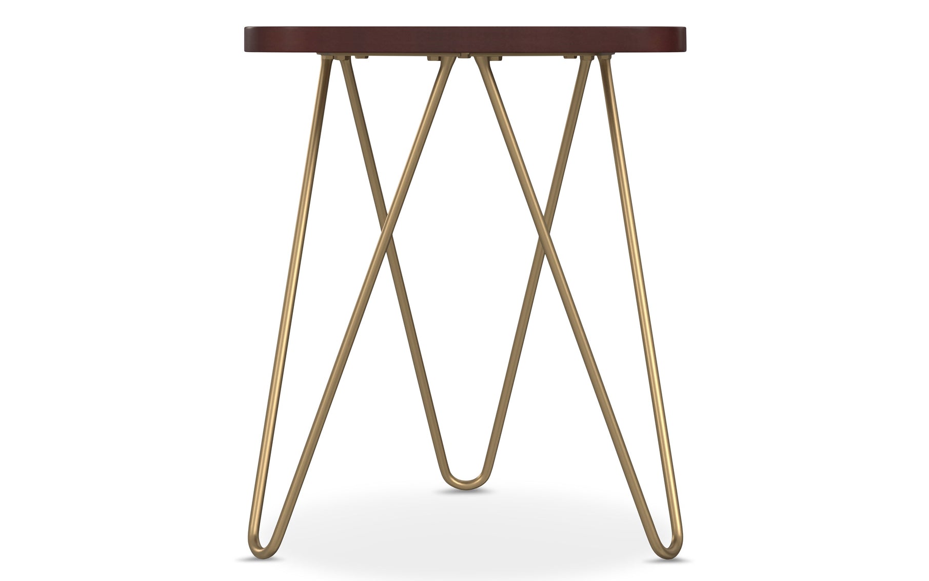 Dark Brown | Patrice Metal/Wood Accent Table in Natural and Gold
