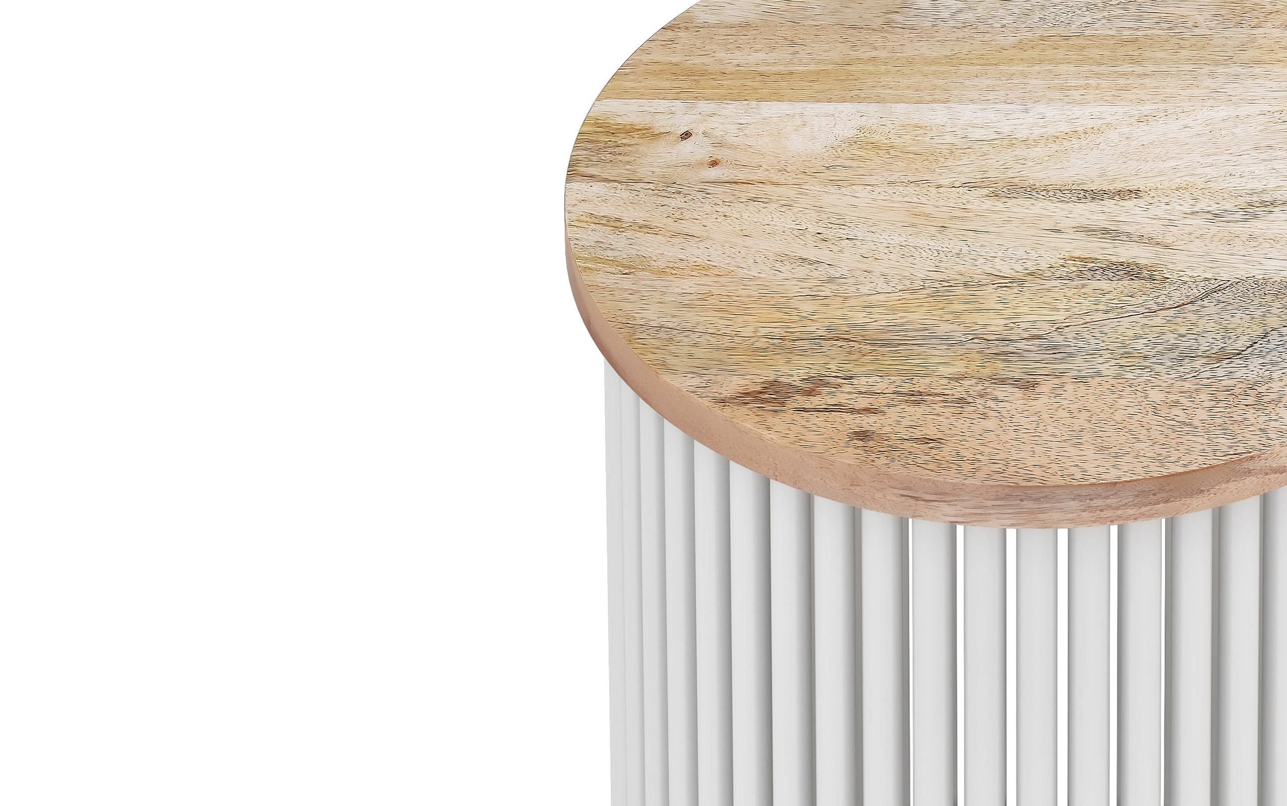 Natural and White Wood | Demy Metal and Wood Accent Table