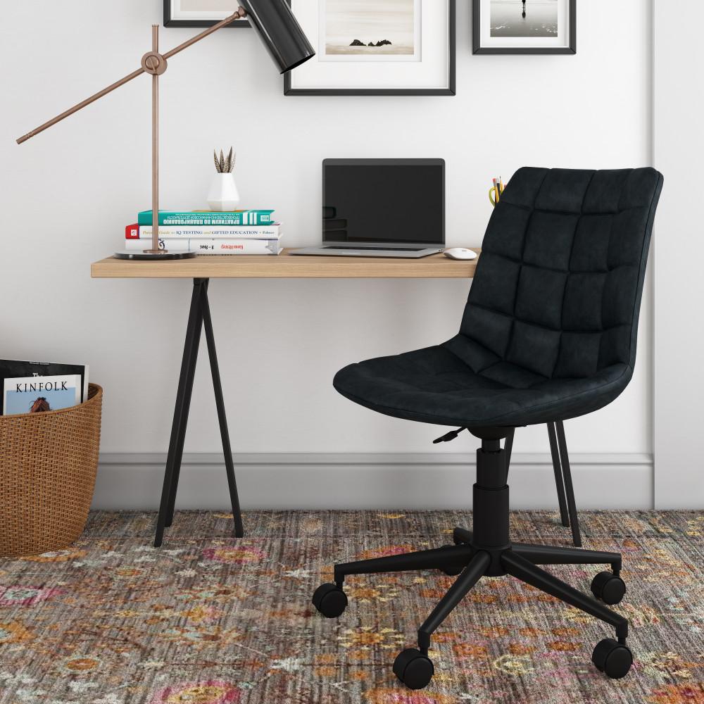 Distressed Blue Distressed Vegan Leather | Chambers Swivel Office Chair