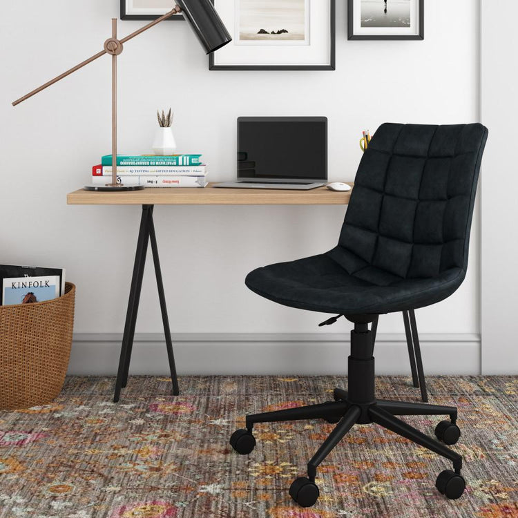 Distressed Blue Distressed Vegan Leather | Chambers Swivel Office Chair