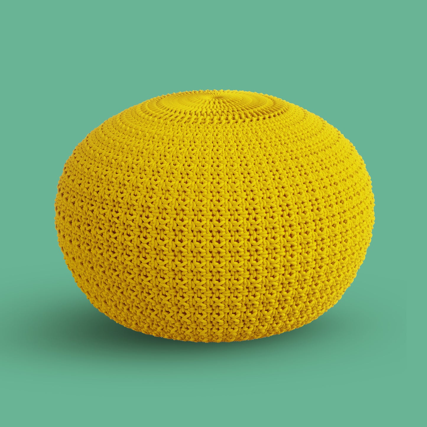Sonata Outdoor/ Indoor Pouf in Yellow