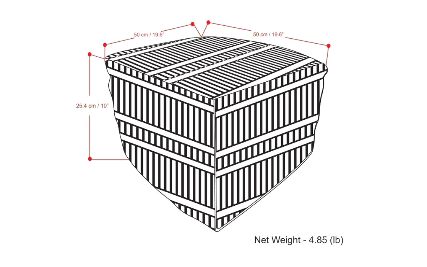 Black and White | Safford Square Woven Outdoor/ Indoor Pouf