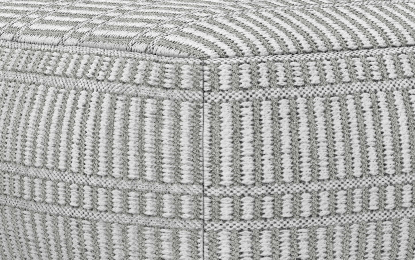 Grey and White | Safford Square Woven Outdoor/ Indoor Pouf