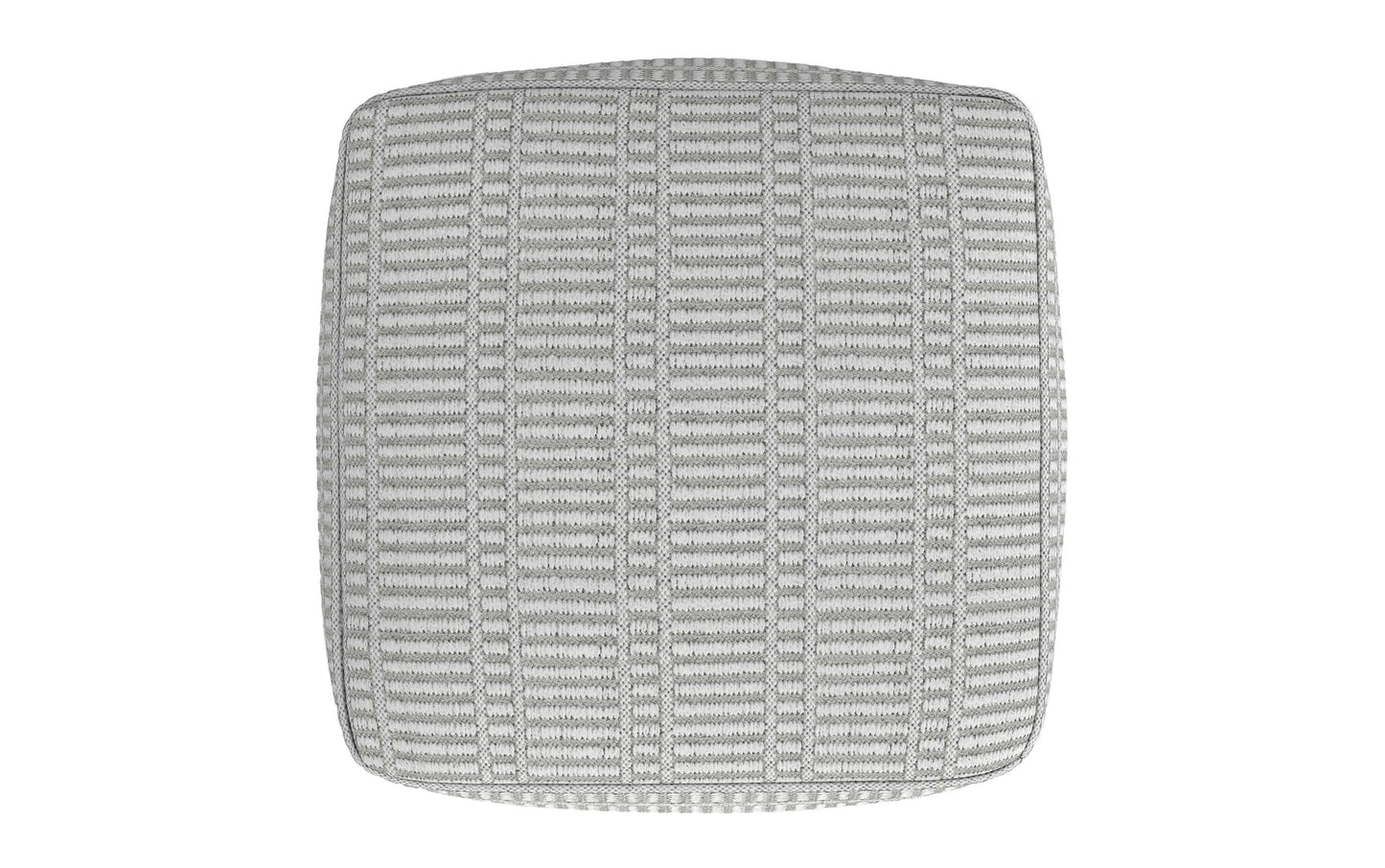 Grey and White | Safford Square Woven Outdoor/ Indoor Pouf