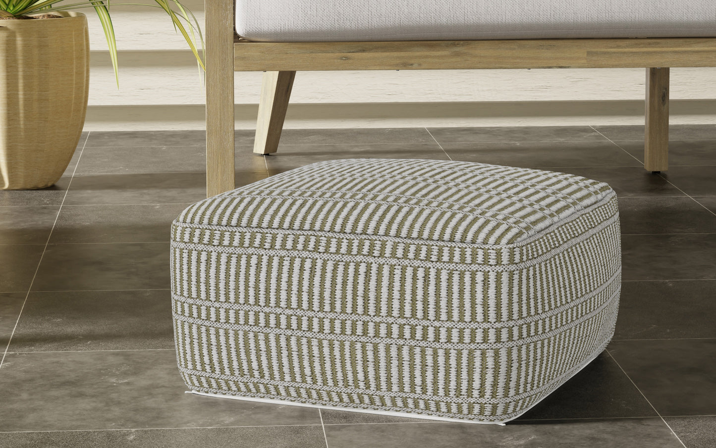 Safford Square Woven Outdoor/ Indoor Pouf
