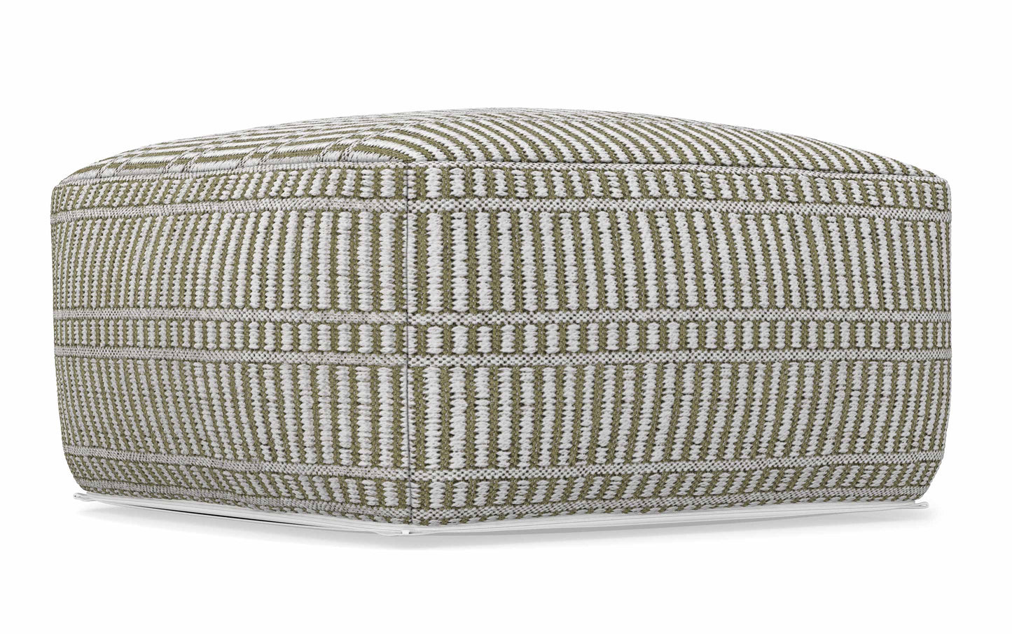 Natural/Travertine/White | Safford Square Woven Outdoor/ Indoor Pouf