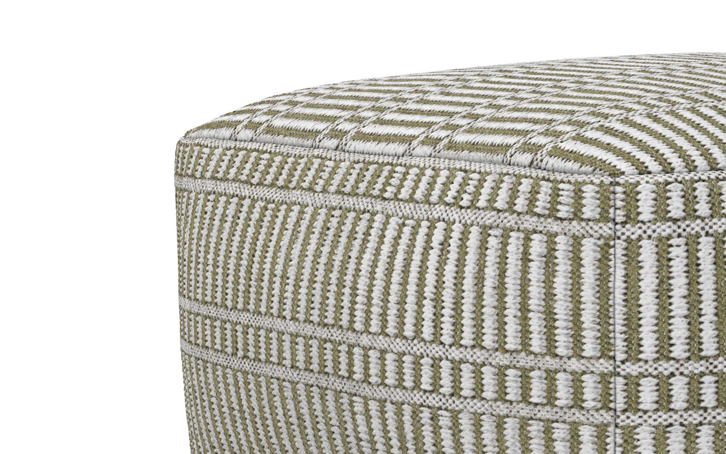 Natural/Travertine/White | Safford Square Woven Outdoor/ Indoor Pouf
