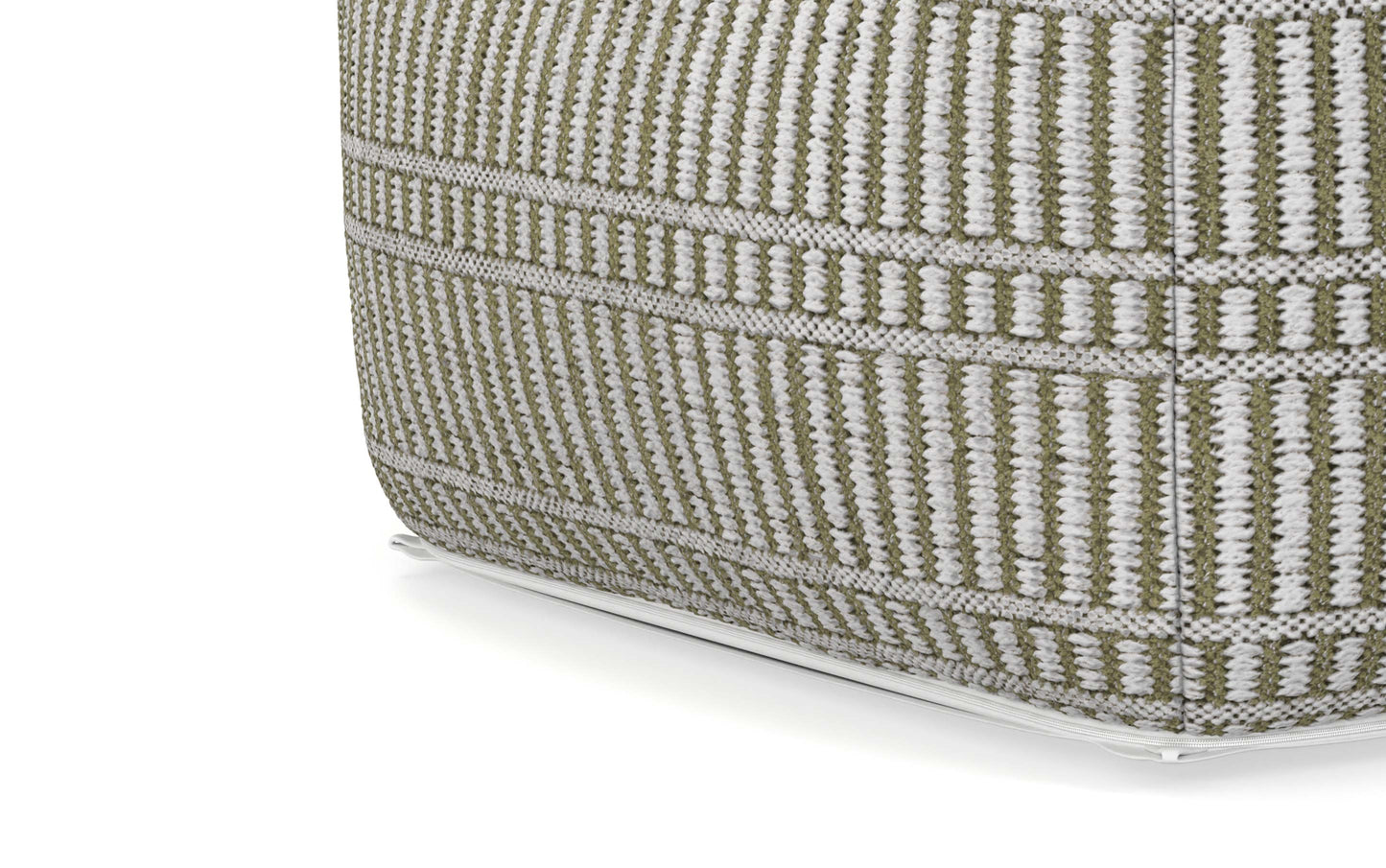 Natural/Travertine/White | Safford Square Woven Outdoor/ Indoor Pouf