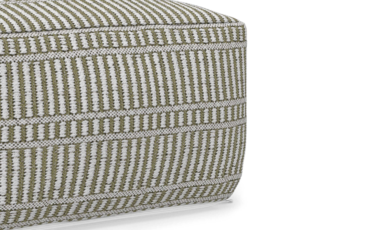 Natural/Travertine/White | Safford Square Woven Outdoor/ Indoor Pouf