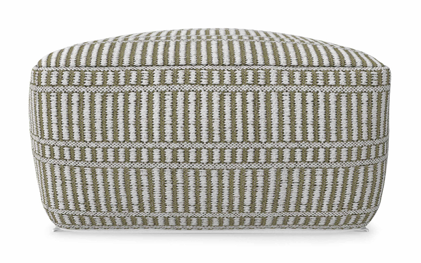 Natural/Travertine/White | Safford Square Woven Outdoor/ Indoor Pouf