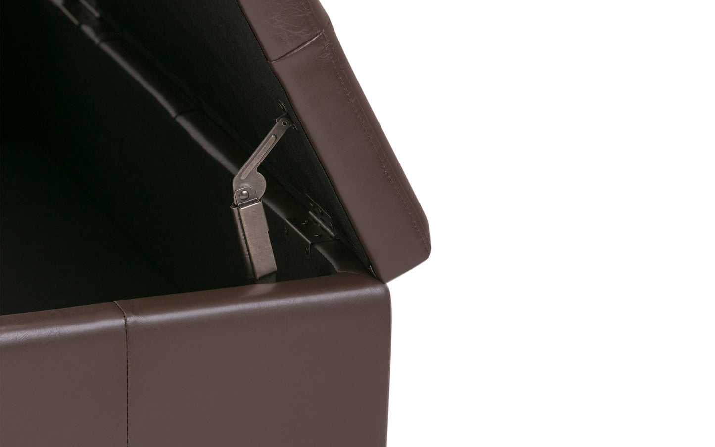 Chocolate Brown Vegan Leather | Dover Square Vegan Leather Coffee Table Storage Ottoman