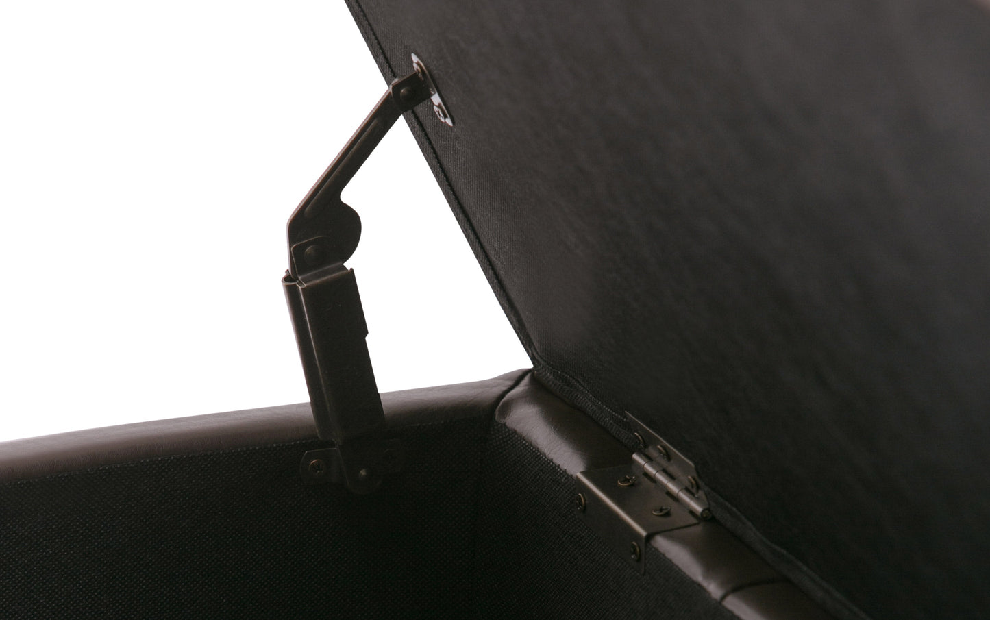 Chocolate Brown Vegan Leather | Dover Square Vegan Leather Coffee Table Storage Ottoman