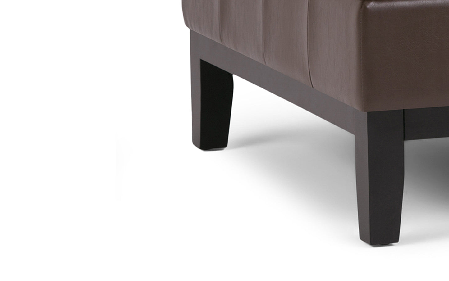 Chocolate Brown Vegan Leather | Dover Square Vegan Leather Coffee Table Storage Ottoman