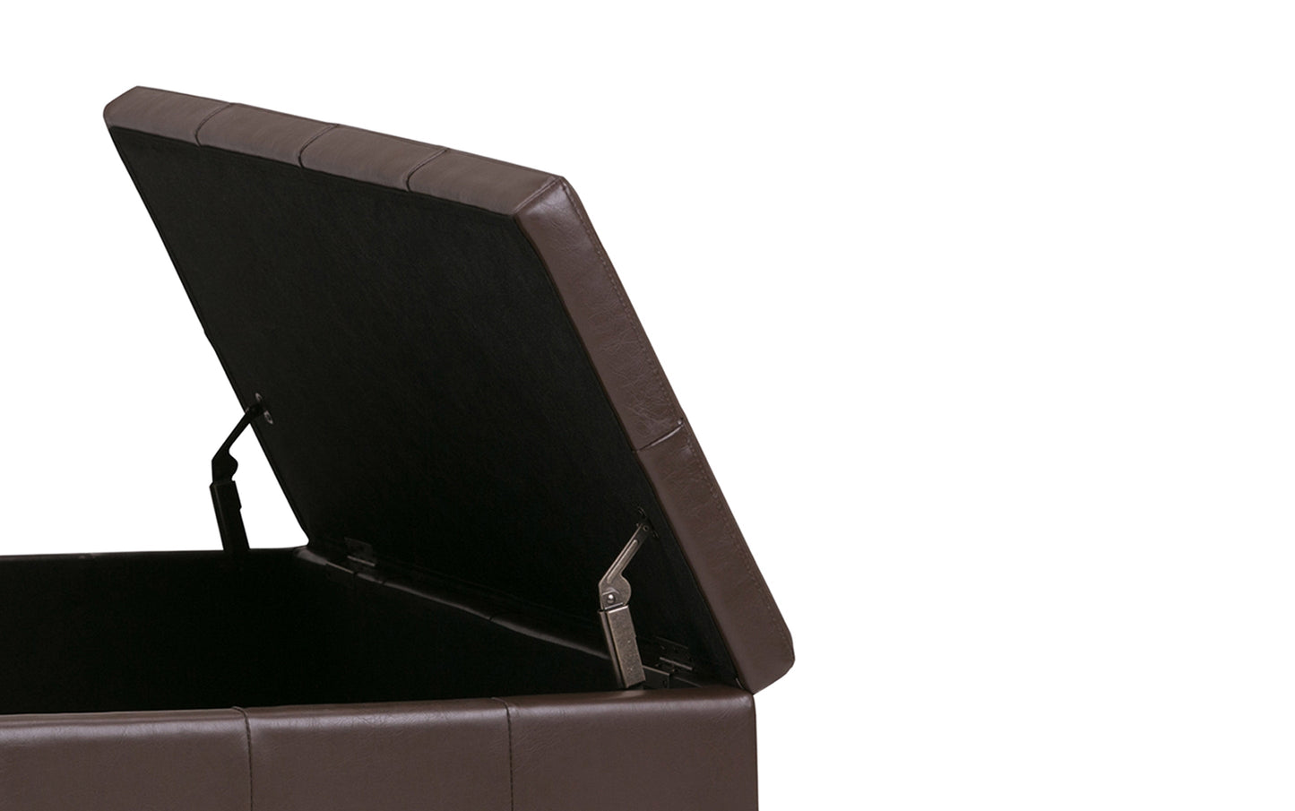 Chocolate Brown Vegan Leather | Dover Square Vegan Leather Coffee Table Storage Ottoman