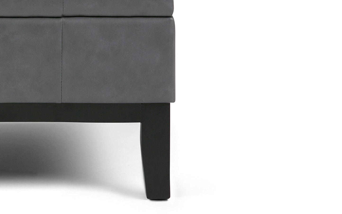 Stone Grey Vegan Leather | Dover Square Vegan Leather Coffee Table Storage Ottoman