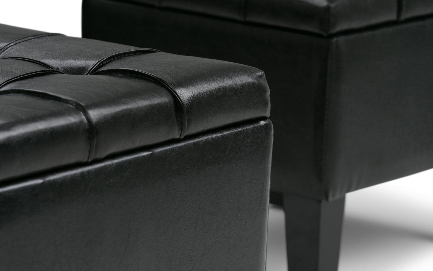 Dover 3 Pc Storage Ottoman in Vegan Leather