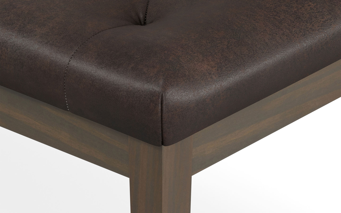 Waverly Ottoman Bench in Distressed Vegan Leather