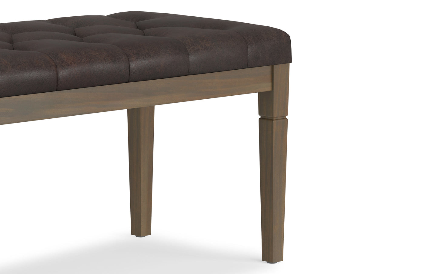 Waverly Ottoman Bench in Distressed Vegan Leather
