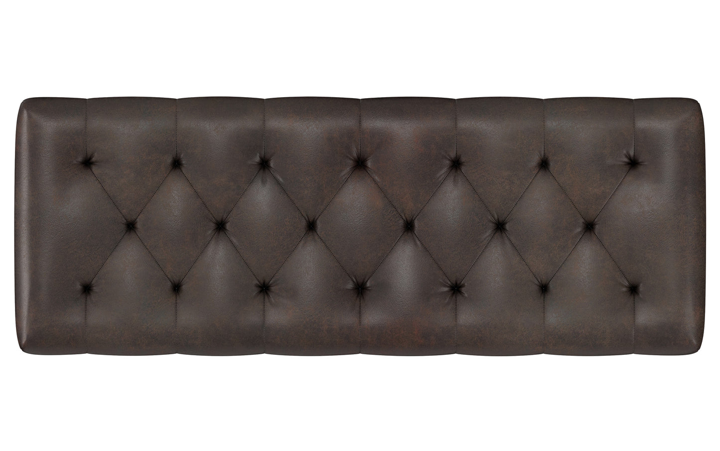 Waverly Ottoman Bench in Distressed Vegan Leather