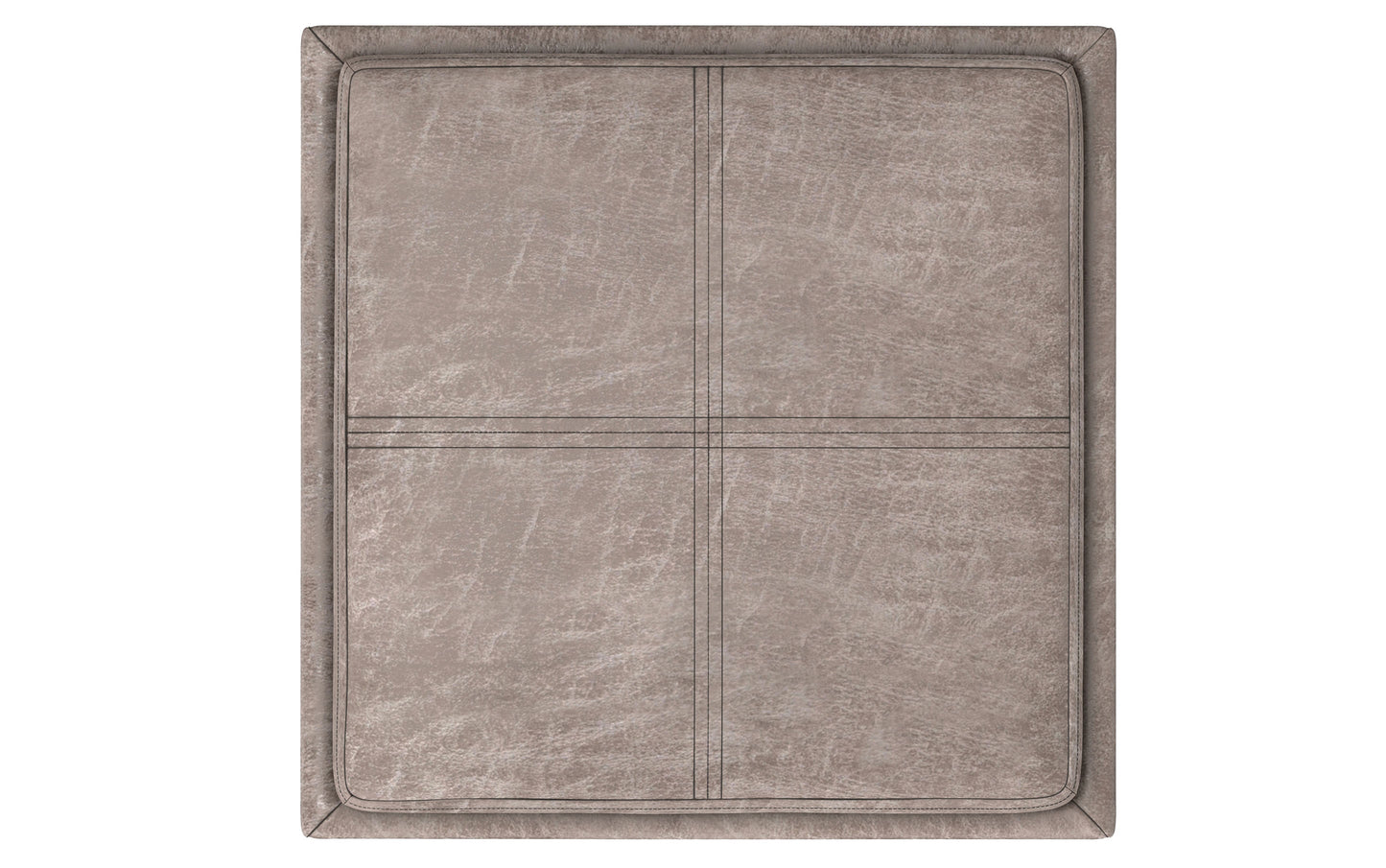 Distressed Grey Taupe Distressed Vegan Leather | Rockwood Vegan Leather Cube Storage Ottoman with Tray