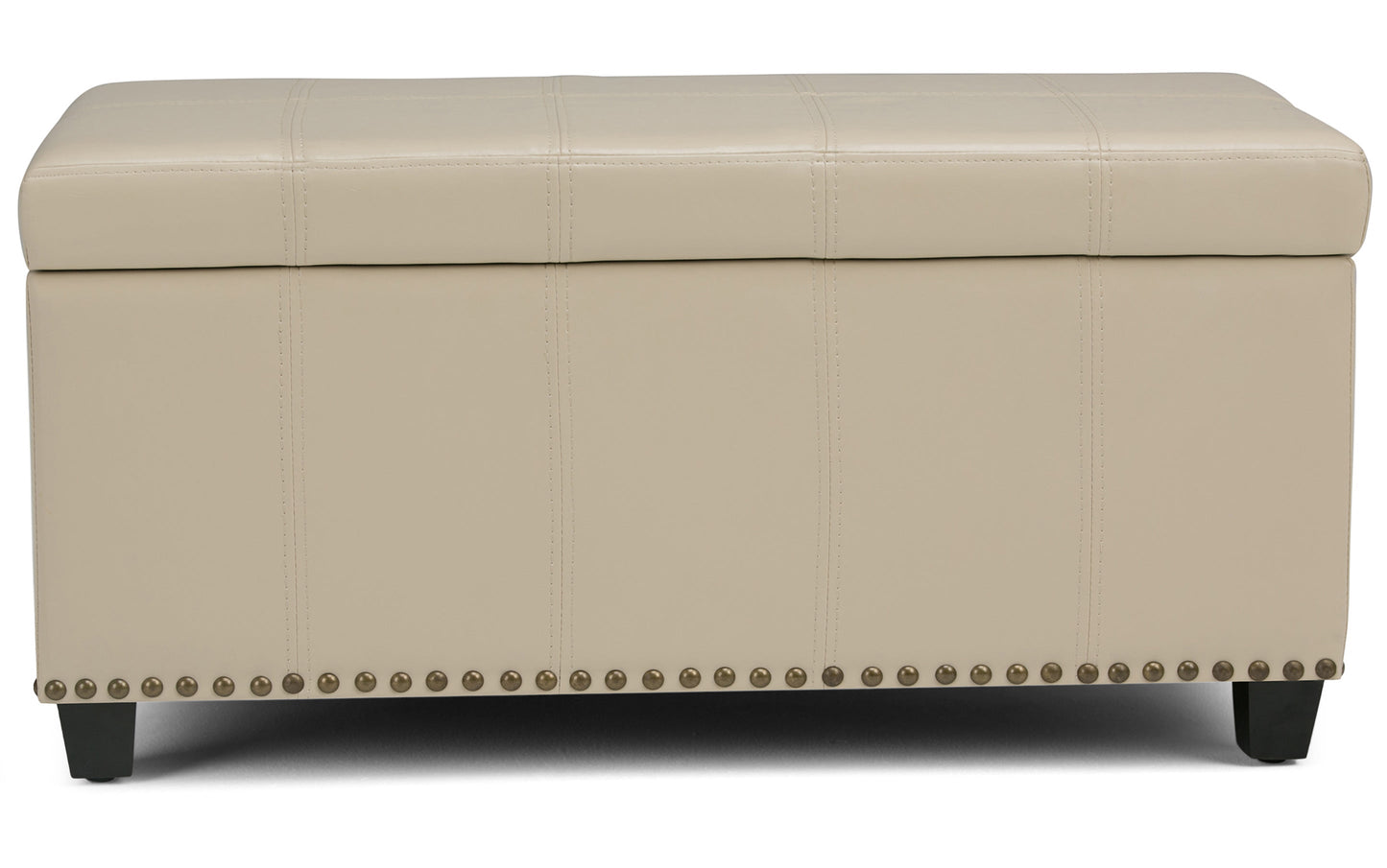 Amelia Storage Ottoman in Vegan Leather