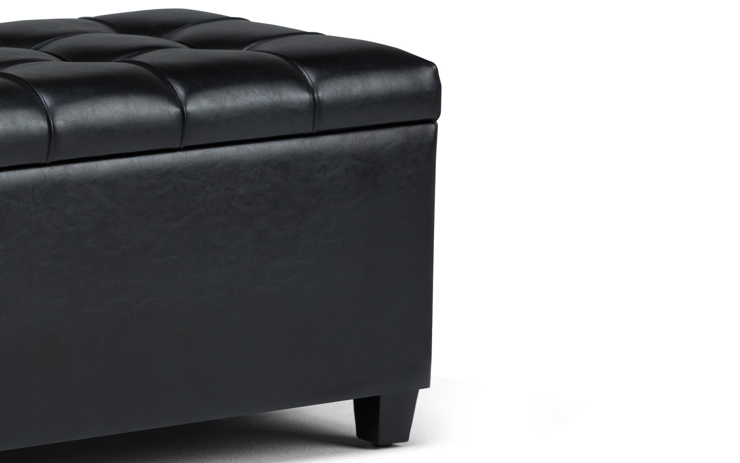Sienna Storage Ottoman in Vegan Leather